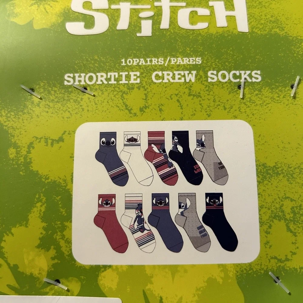 Disney Stitch Shortie Crew Socks Womens‎ Shoe Size 4-10